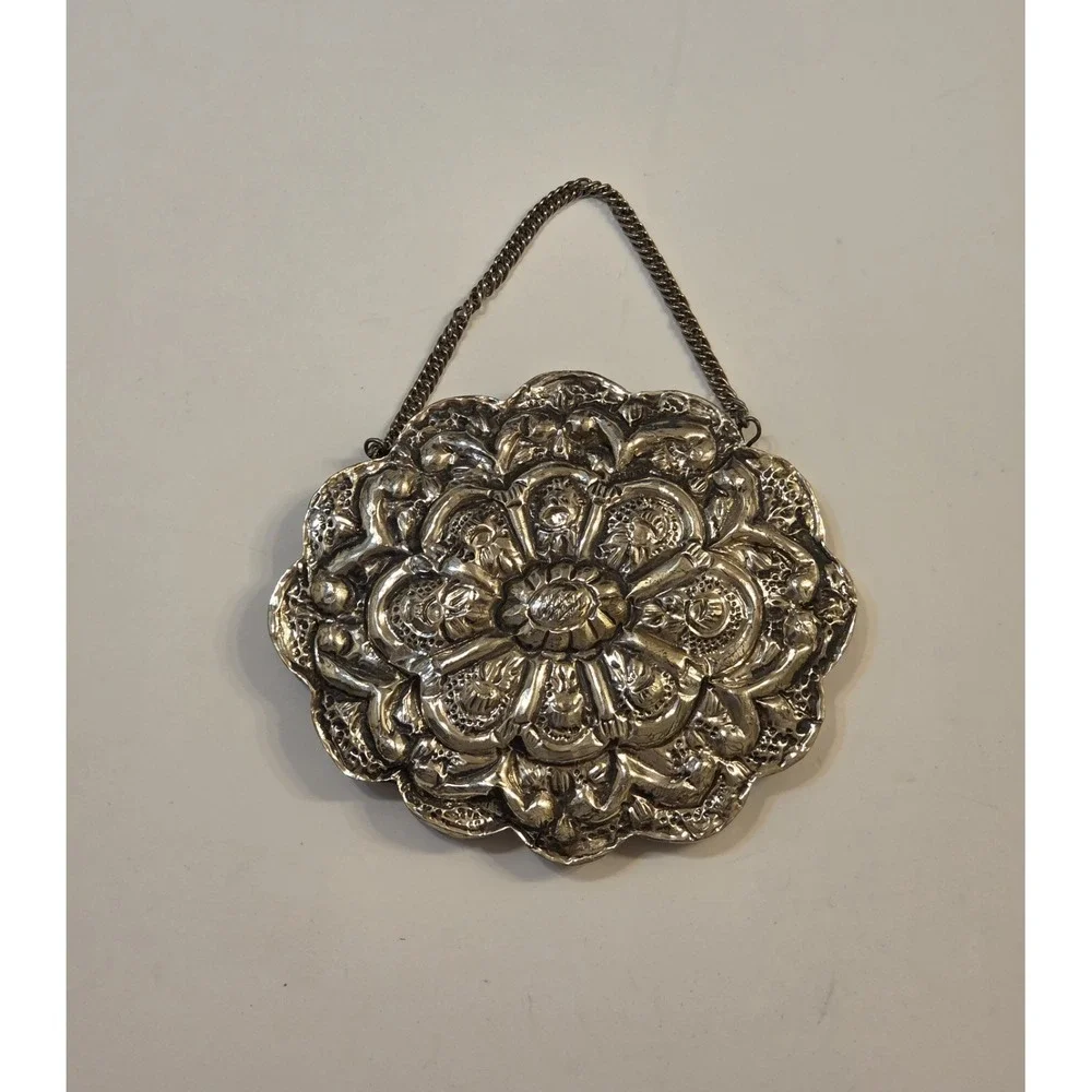 Beautiful Antique Persian Courting Mirror made from 900 Coin Silver - Some Dents